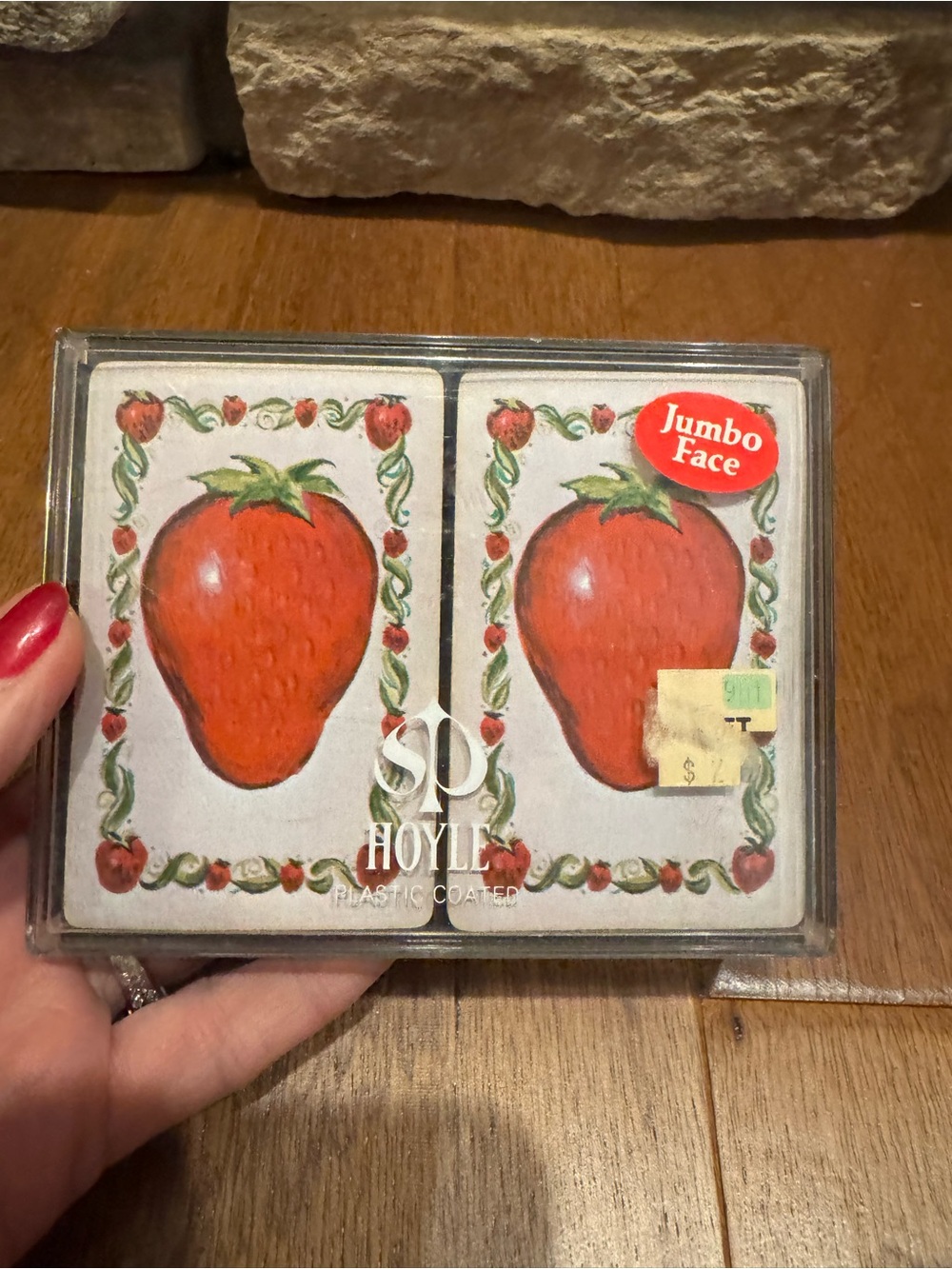 Vintage Hoyle “Jumbo Face” Strawberry Playing Cards - 2 Complete Decks
